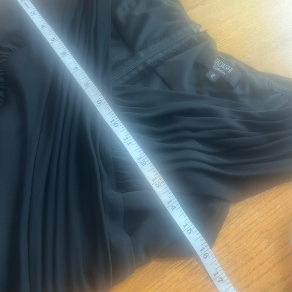 Tadashi Shoji Collection Silk Taffeta A-line Black Party Dress Cross Top Size 8 - Picture 7 of 13
